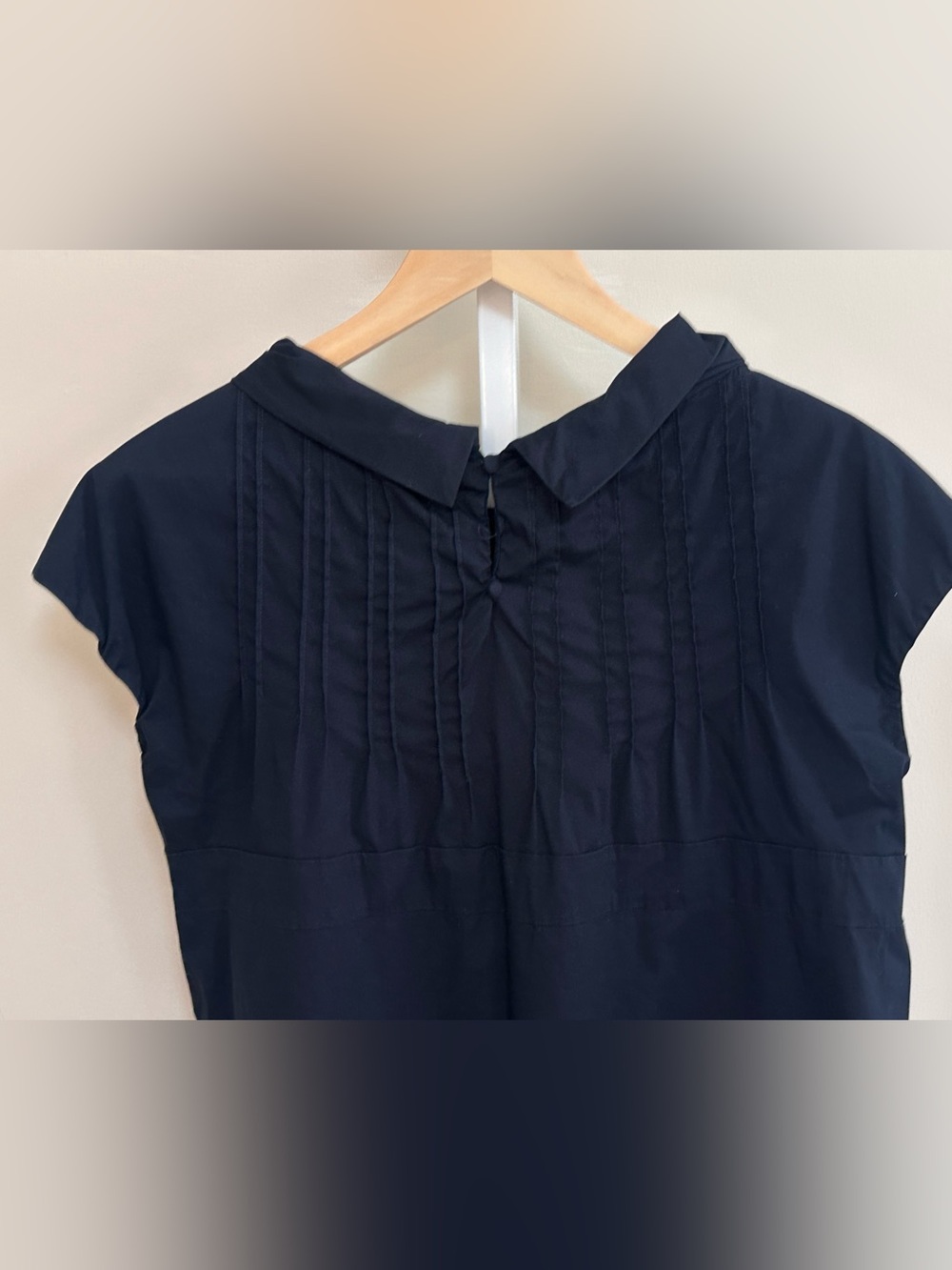Miu Miu Made in Italy Navy Pleated Poplin Blouse Top IT 42 - Picture 9 of 9